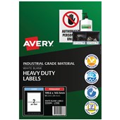 AVERY 959068 L7068 HEAVY DUTY LASER LABELS 2UP WHITE PACK 25