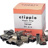 CLIPPIE PAPER CLIPS LARGE SILVER PACK 50