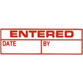 XSTAMPER CXBN 1534 PREINKED MESSAGE STAMP ENTEREDDATEBY 42 X 13MM RED