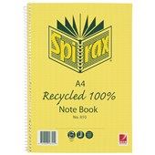 SPIRAX 810 NOTEBOOK 100 RECYCLED SPIRAL BOUND A4 120 PAGE