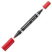 STAEDTLER LUMOCOLOR 348 PERMANENT MARKER DUO BULLET 0615MM RED