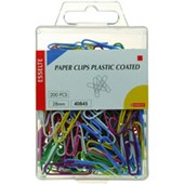 ESSELTE COLOURED PAPER CLIP SMALL 28MM ASSORTED PACK 200