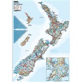 KIWI MAPS PATHFINDER SHEET NZ AOTEAROA LAMINATED 880 X 610MM