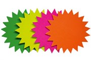 POINT OF SALE CARD STAR LARGE 203MM ASSORTED COLOURS PACK 20