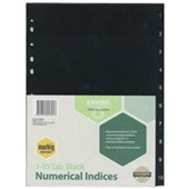 MARBIG ENVIRO DIVIDER PP 110 TAB A4 BLACK