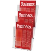 ESSELTE BROCHURE HOLDER WALL MOUNT 3 TIER A4 CLEAR