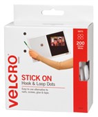 VELCRO HOOK AND LOOP DOTS 22MM WHITE BOX 200