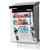 DEFLECTO WATERPROOF OUTDOOR BROCHURE DISPLAY BOX A5 CLEARBLACK